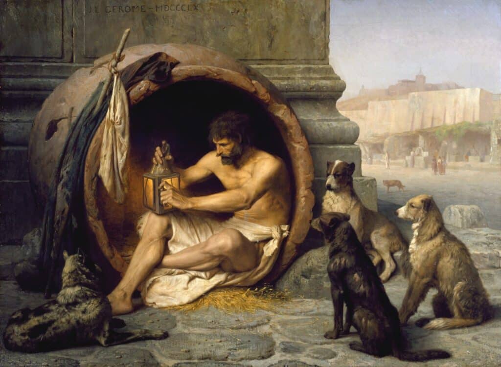 Diogenes "el Perro", el mayor exponente de la escuela cínica.